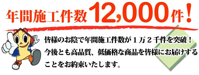 お陰様で年間受注件数12,000件突破！