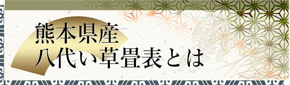 熊本県産八代い草畳表とは